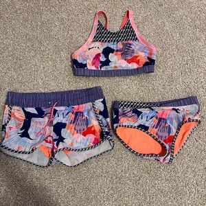 athleta girl bikini with bottoms and shorts